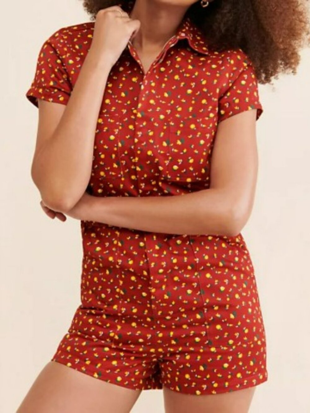 NEW Free People Rolla's Alpine Floral Hamptons Romper SMALL